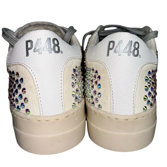 P448 Thea‎ Platform Sneaker White w/ Iridescent Crystals EU Size 36 USA 5.5 5 - Picture 6 of 13